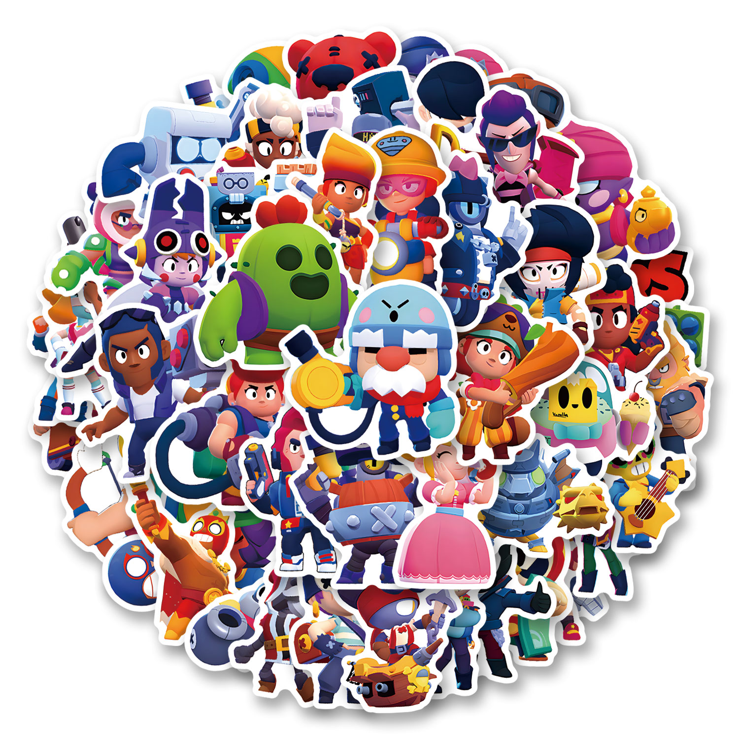 Adesivos Fofos Brawl Stars Game 255pcs Y2K Downtown Retro Romance Estéticos Desenhos Animados Anime 80s Engraçado Arte D