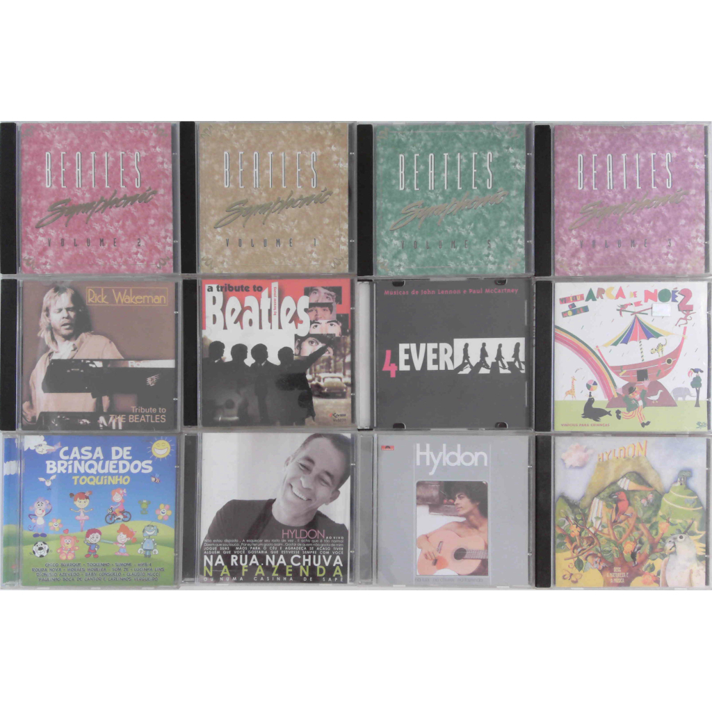 Lote de 12 CDs - Beatles Symphonic, Tributos aos Beatles, Toquinho, Vinicius de Moraes, Hyldon