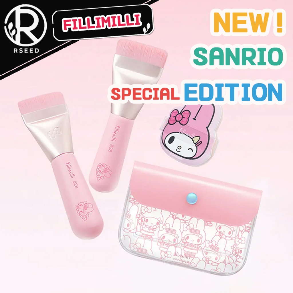 【FILLIMILLI・Coreia】Mini Spatula Brush 828 + Puff + Pouch Set – My Melody Edition