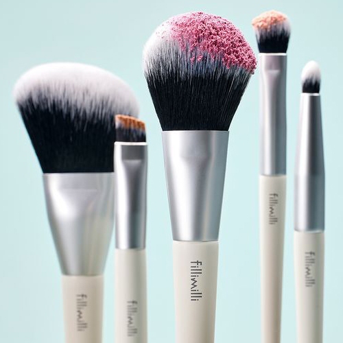 Fillimilli Mini Makeup Brush Kit (5pcs) + Mesh Pouch