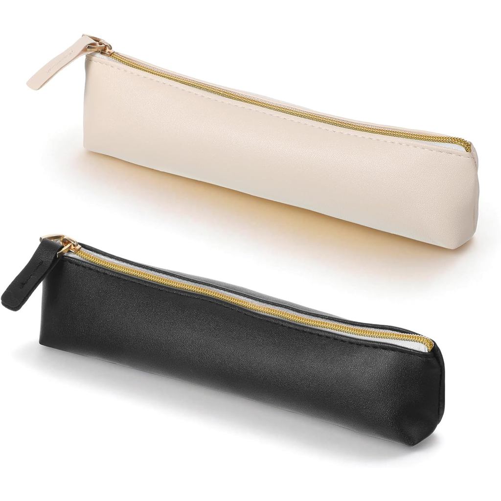 2Pcs Mini Makeup Bag, PU Leather Small Makeup Brush Bag Portable Soft Cosmetic Organizer Pouch Waterproof Slim Small lip