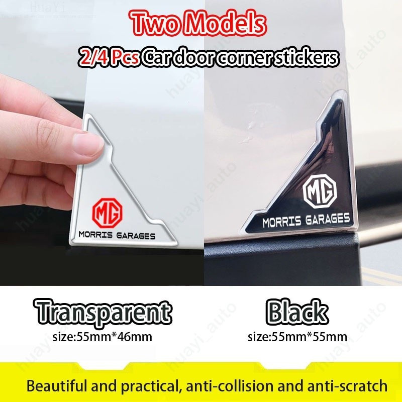 2 4 Pcs Mg Black Transparent Car Door Corner Stickers Anti Collision Anti Scratch Protector For Car Door Edge Bumper Gua