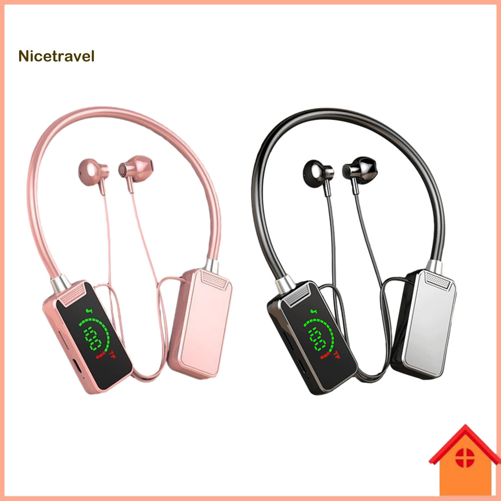 Comfortable Wireless Neckband Headset High-fidelity Audio Sound Card Bluetooth Earphones Waterproof Led Display Neck for