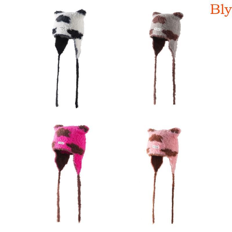 Bly Plush Cats Ear Chapéu Gorros Quentes Para Atividades Ar Uso Diário