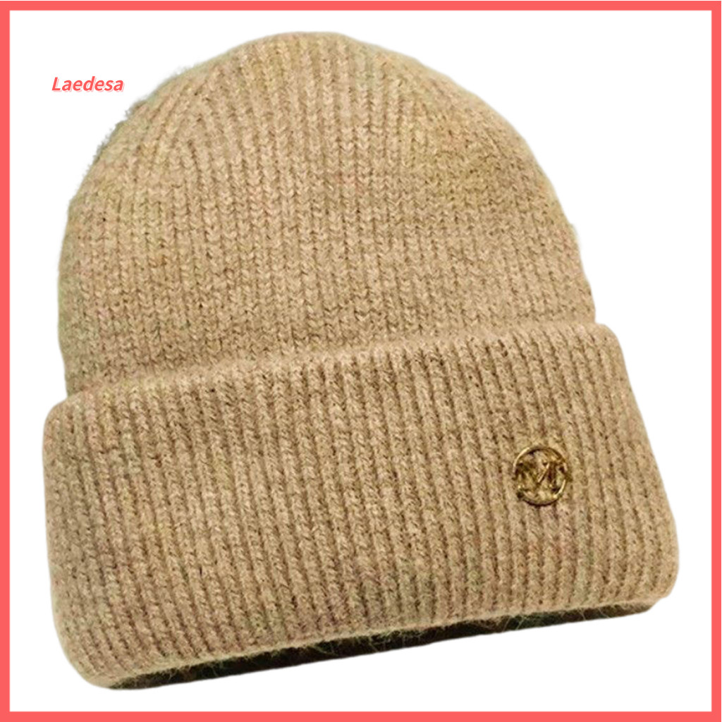 Women Weather Accessory Faux Fur Hat Winter Women’s Knitted – Thickened Stretchy Folded Brim Beanie Warm Ear Protect