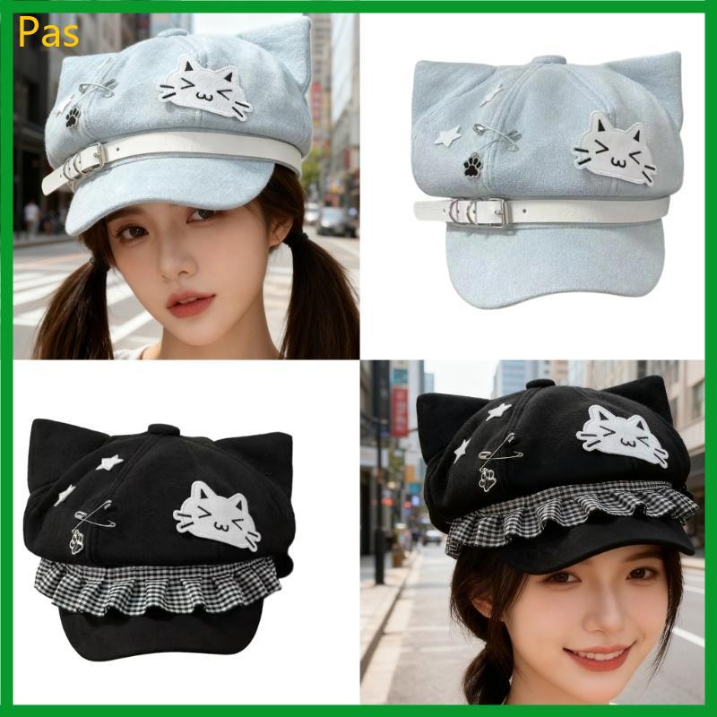Beret Star Painter Hat Cabbie Kitten Ear Subcultural Headwear