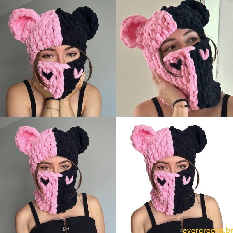 Eve Halloween Ears Cap Novidade Tricô Gorro Feminino Masculino Chapéu