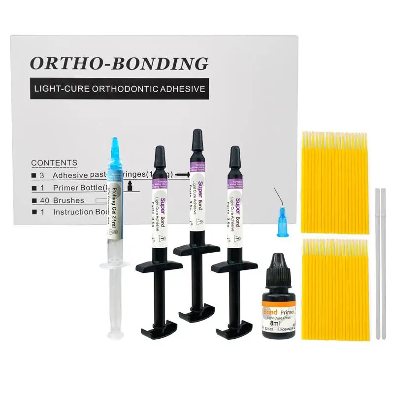 Original Dental Light-Cure Orthodontic Adhesive Kit  Bracket Bonding Resin Primer Band Cement Glue Bonding Repair Lab Material