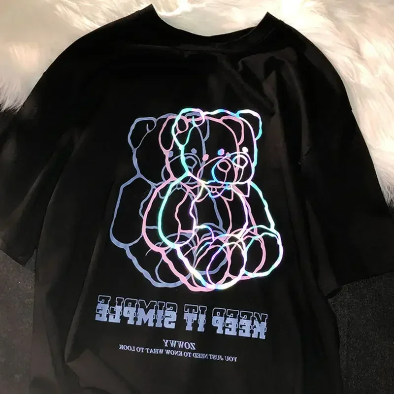 Summer Short Sleeve T-shirt Women's Trend Design Sense of Minority Half Sleeve Couple's Top Trend Y2k Oversized T-Shirts Ulzzang