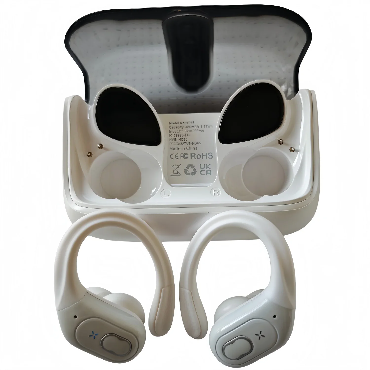 Bluetooth 5.4 Ear Hook Headphones TWS Wireless Earphones HiFi Stereo Waterproof Headsets LED Display Long Standby Button Earbuds