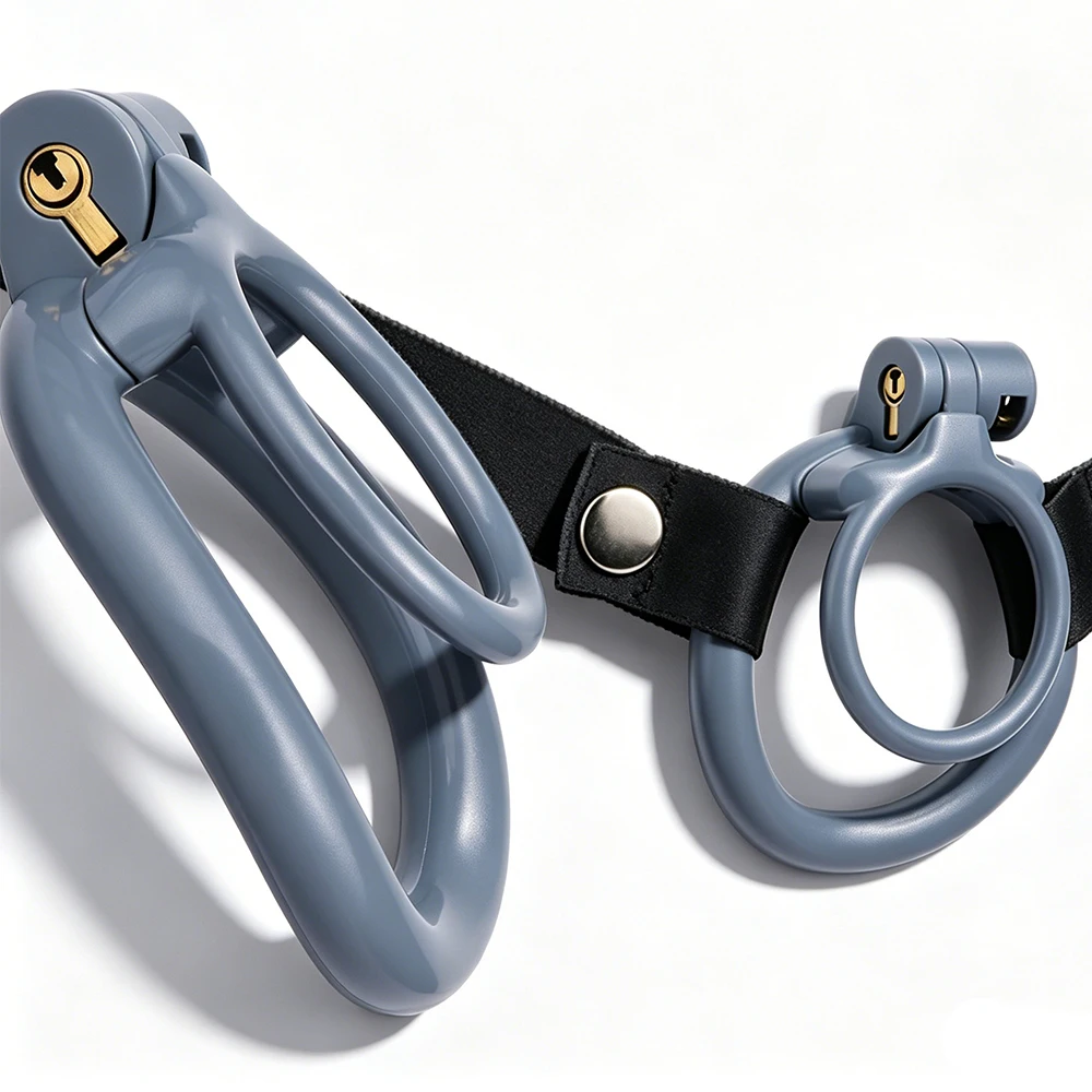 FRKO ABS Resin Double Rings Chastity Cage Adjustable Elastic Belt 4 Size Penis Ring Cock Lock BDSM Sex Toys For Men Femboy 정조대