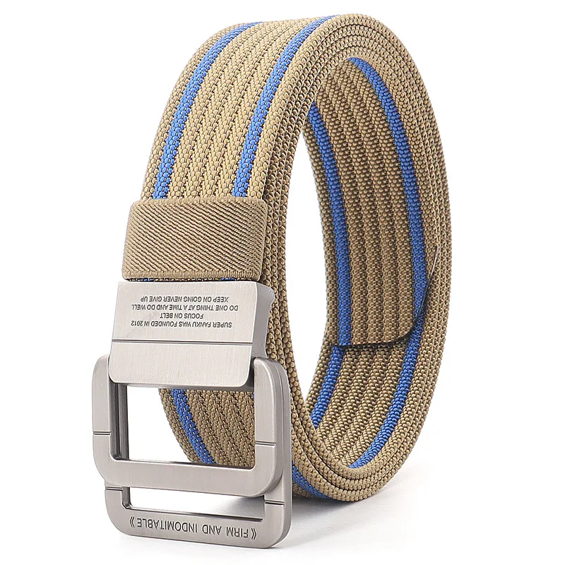 Metal Double Ring Canvas Belt Unisex - Tactical Strap Waistband for Jeans & Casual