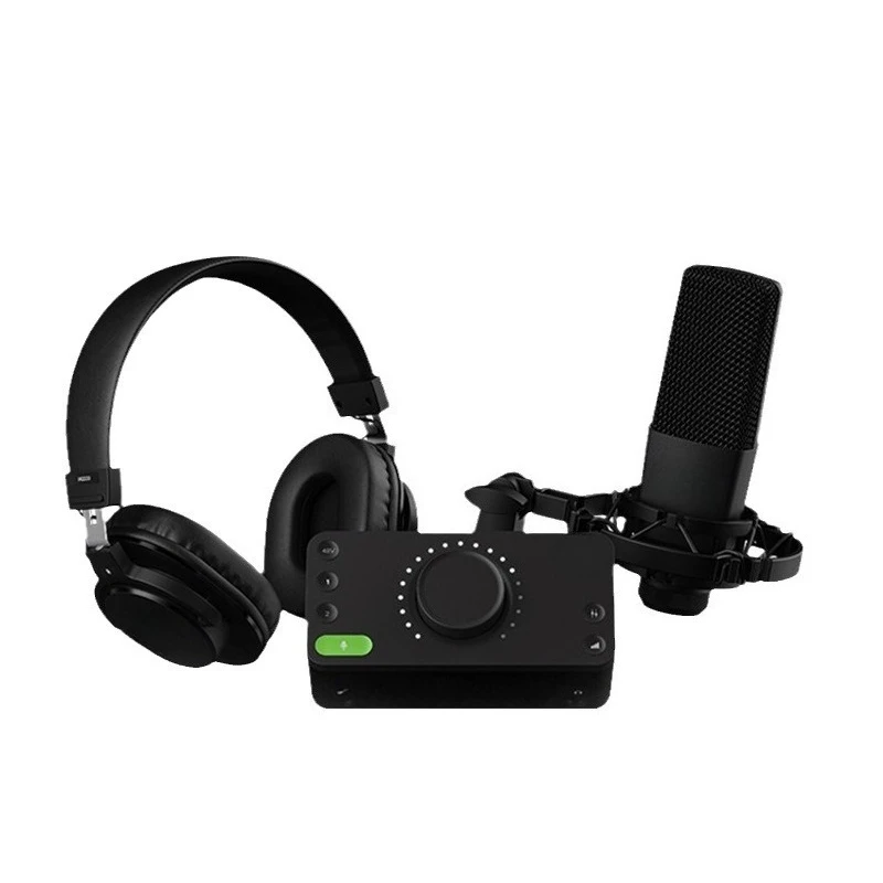 Professional recording dubbing arrangement Karaoke live broadcast three-piece set external sound card