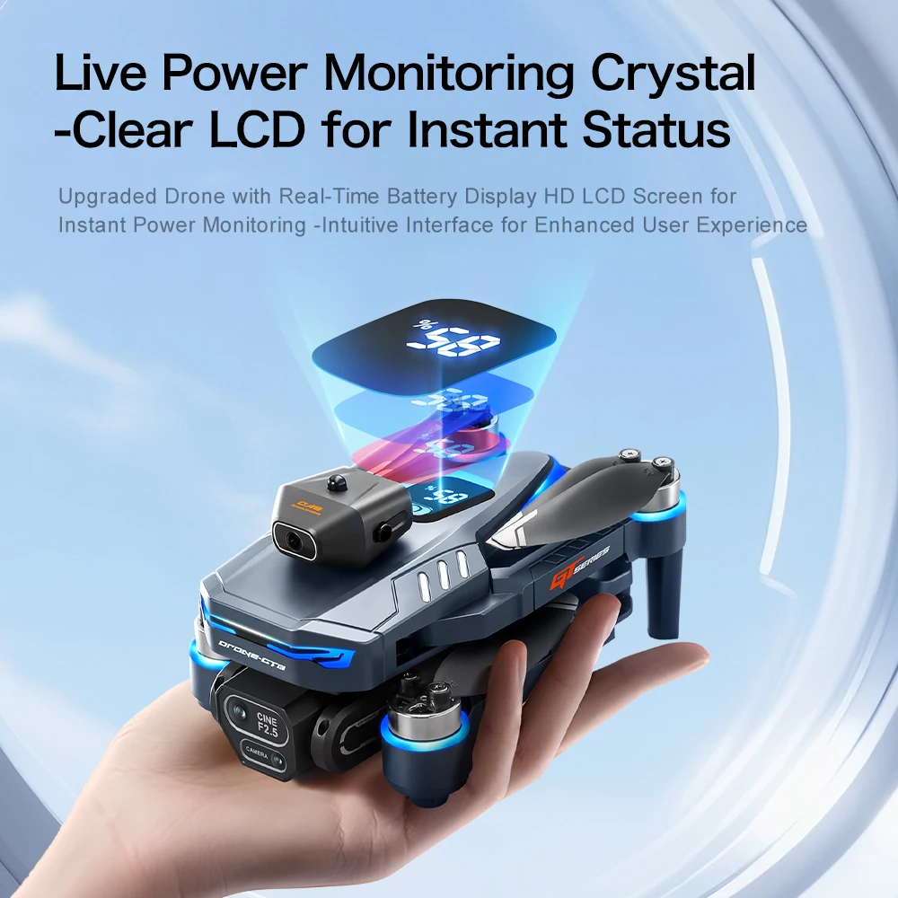 2025 new GTR8 obstacle avoidance front and rear three camera aerial photography brushless drone wide-angle high-definition wifi