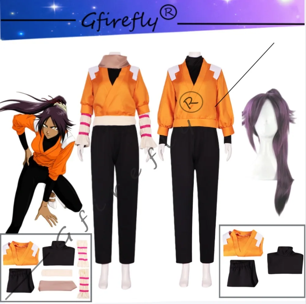 BLEACH Yoruichi Shihouin Cosplay Costume Same Style of Accessories and Wigs As Anime Characters Full Set of Performance Costumes