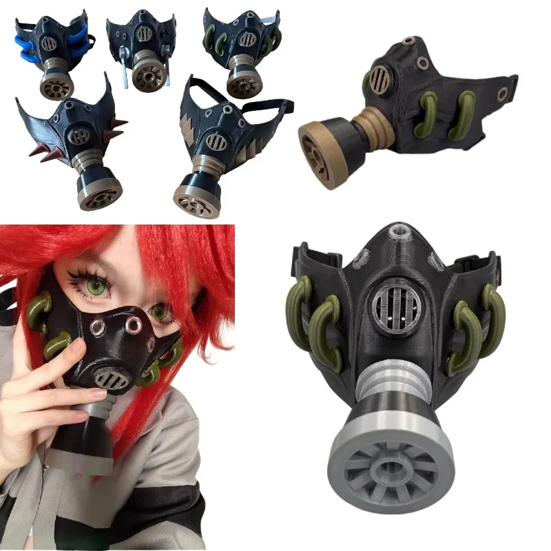 Riyo Rudo Tamsy Zanka Enjin Guita Cosplay Props 3D Printing Black Gas Mask Prop Cool Man Woman Halloween Anime Party Rolepay