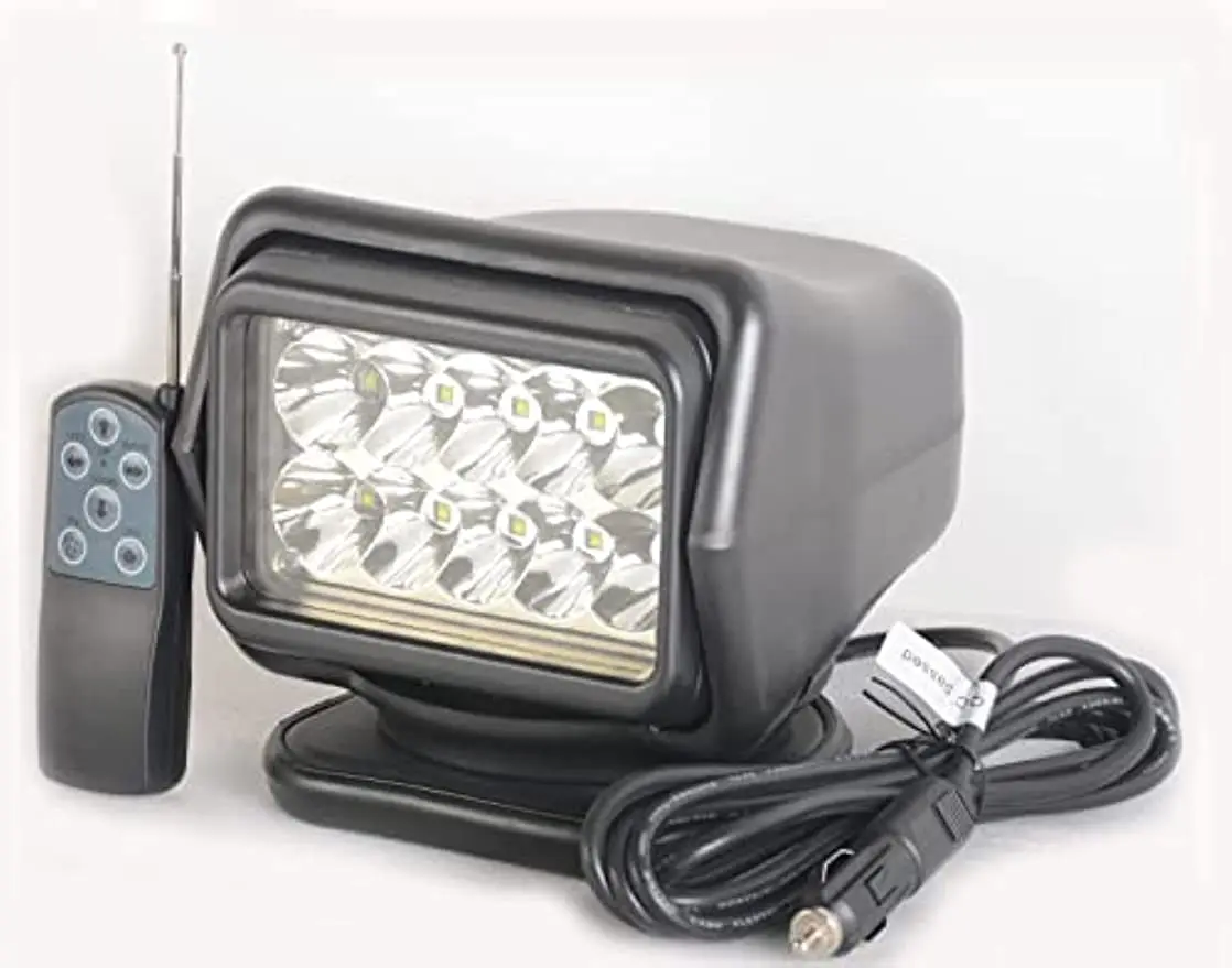 7 Inch 50W Led Search Light  with Reflector Cup 360 Degrees Rotating Remote Spot Driving Offroad Lamp Hunting Boat Lighting