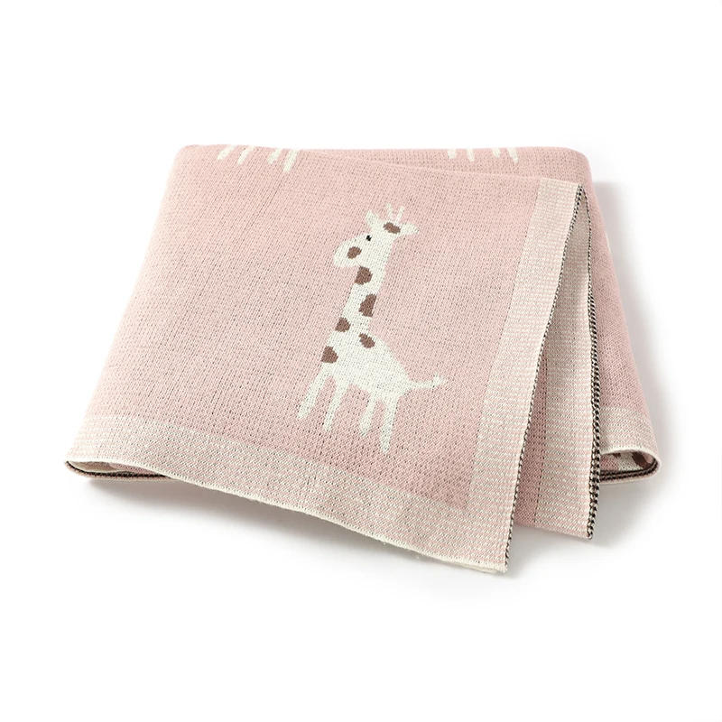 Cotton Knitted Baby Blanket Newborn Boys Girls Super Soft Stroller Basket Swaddle Wrap Plaid 100*80cm Infant Receiving Bed Quilt