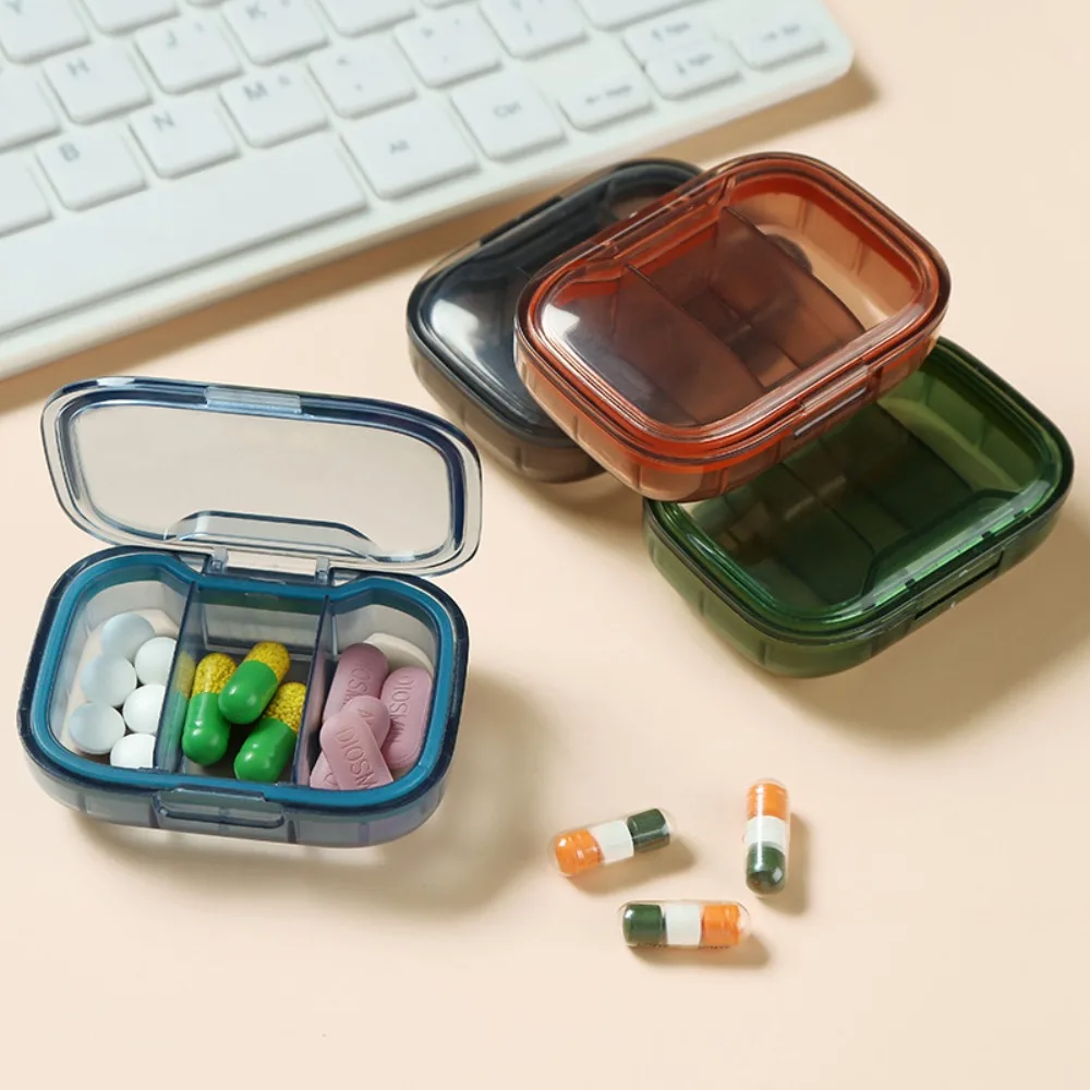 Durable 3-Grid Portable Pill Box Reusable Waterproof Daily Pill Case Dustproof Moisture Proof Tablet Container Travel