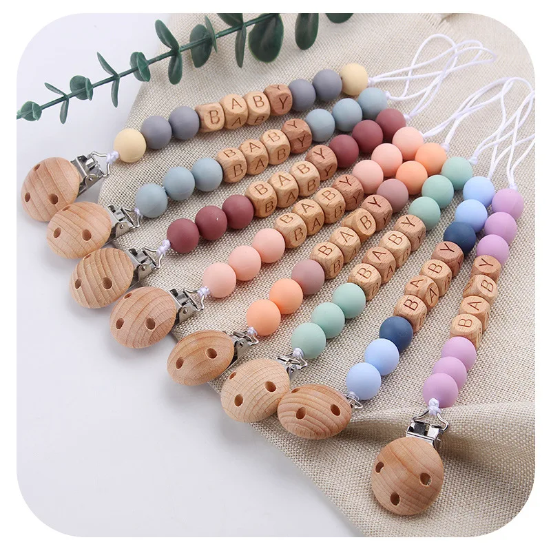 New Baby Pacifier Clips Personalized Name Teethers Toys Dummy Nipples Holder Clip Chain Babies Accessories Newborn Gifts Custom