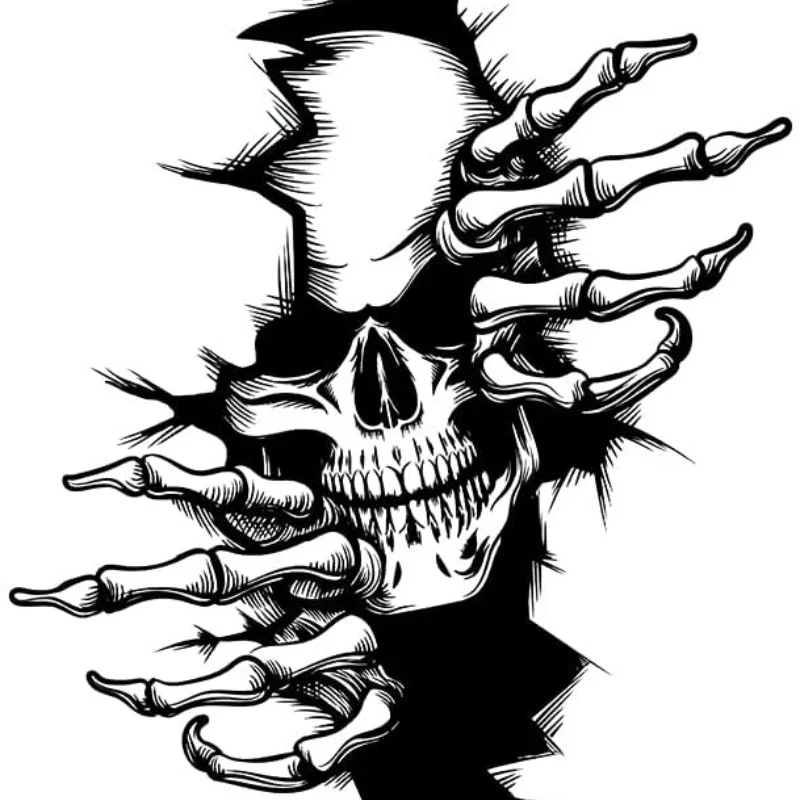 15cm Horror Skeleton Sticker Exterior Parts Motorcycle Stickers on Car Products Accessories Sunscreen and Waterproof Cute, PVC