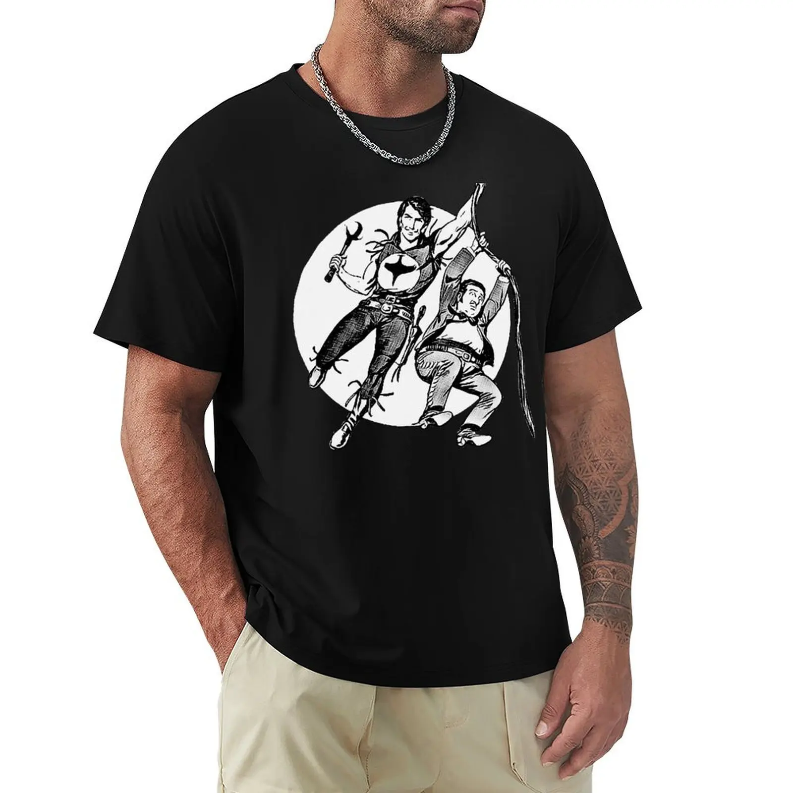 Animated comic ZAGOR Design T-Shirt Plus Size Basic Short Sleeve Top