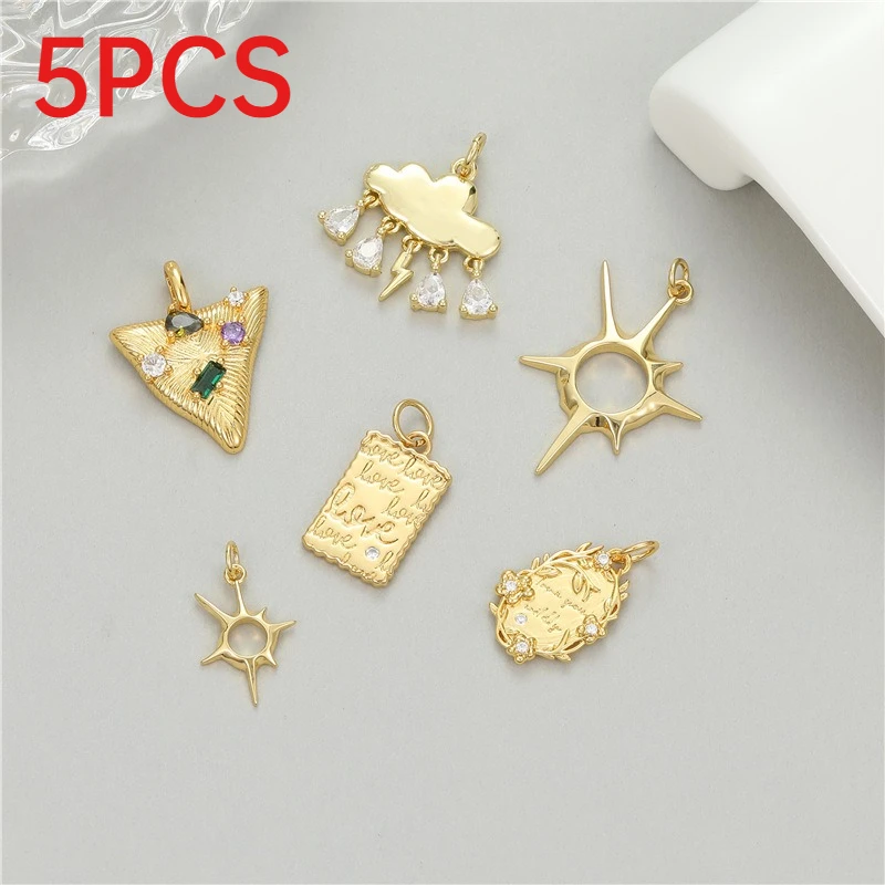 5Pcs Versatile Star Cloud Mini Pendants DIY Handmade Bracelet Necklace Earrings Jewelry Findings