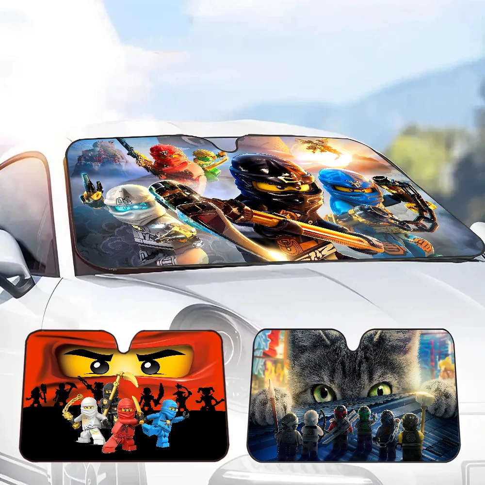 Cartoon N-Ninjago Windshield Sunshade Anime Cute Car Front Windshield 70x130cm Sun Visor Heat Reflector