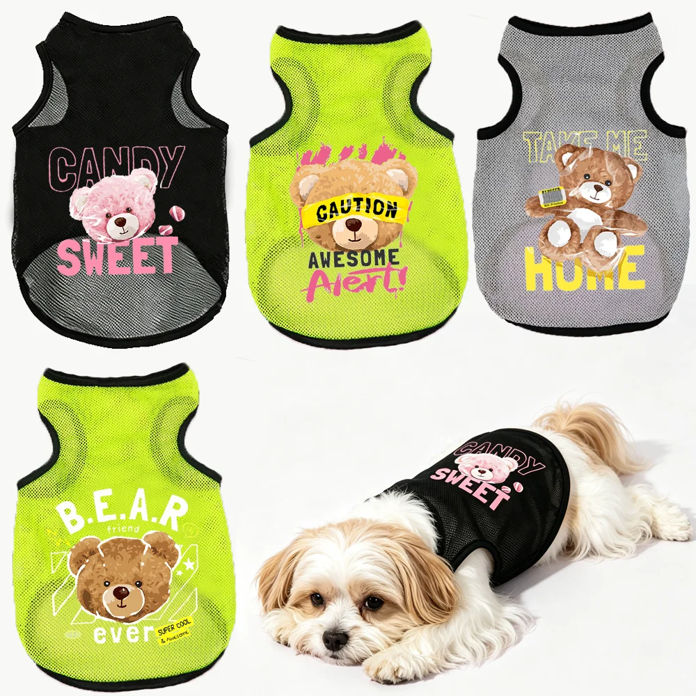 Pet Summer Vest Cats & Dogs Cute  Fashionable Mesh Sun Protection Lightweight Clothing for Chihuahua Yorkshire Daily Wear