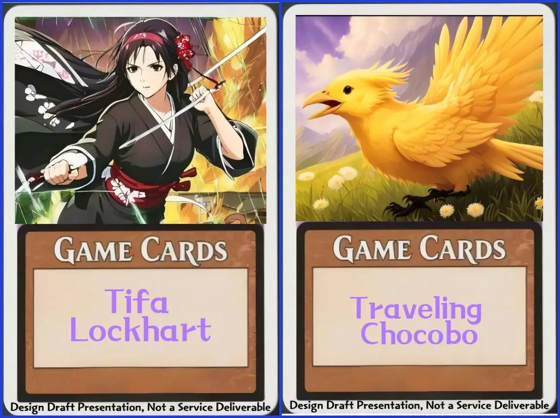Selling CD Holo Cards  Tifa Lockhart  traveling chocobo Cloud strife best quailty proxy board game cards