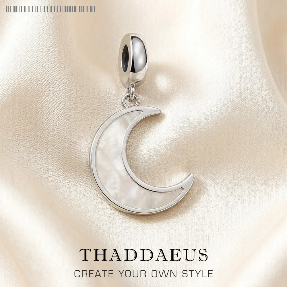 Charm Pendant Moon Shell Europe Accessories Club Good Sweet Jewelry For Women Spring Gift In 925 Sterling Silver
