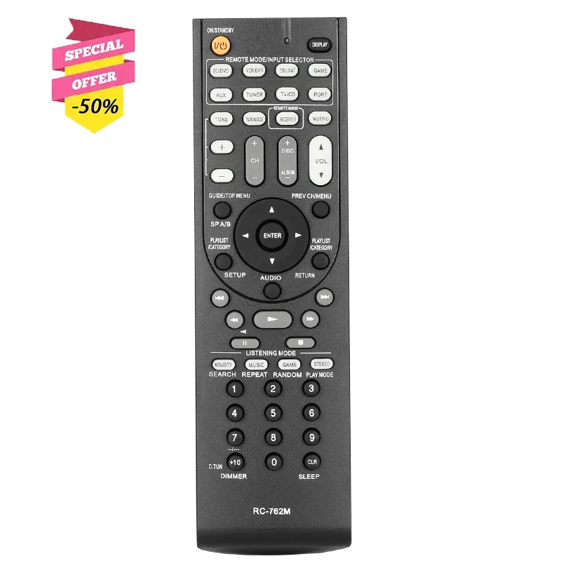 RC-762M Remote Control For ONKYO AV Receiver HT-R280 HT-R290 HT-R358 HT-R380 HT-R390 HT-R538 HTP-380 HT-RC230 HT-S3405 AVX-280