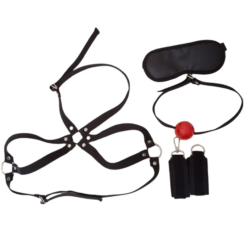 BDSM 4pcs Adult Sex Toys Games Handcuffs Bondage Gear Sex Toys For Women Couples Gags Blindfold Sexy Shop Exotic Accessories