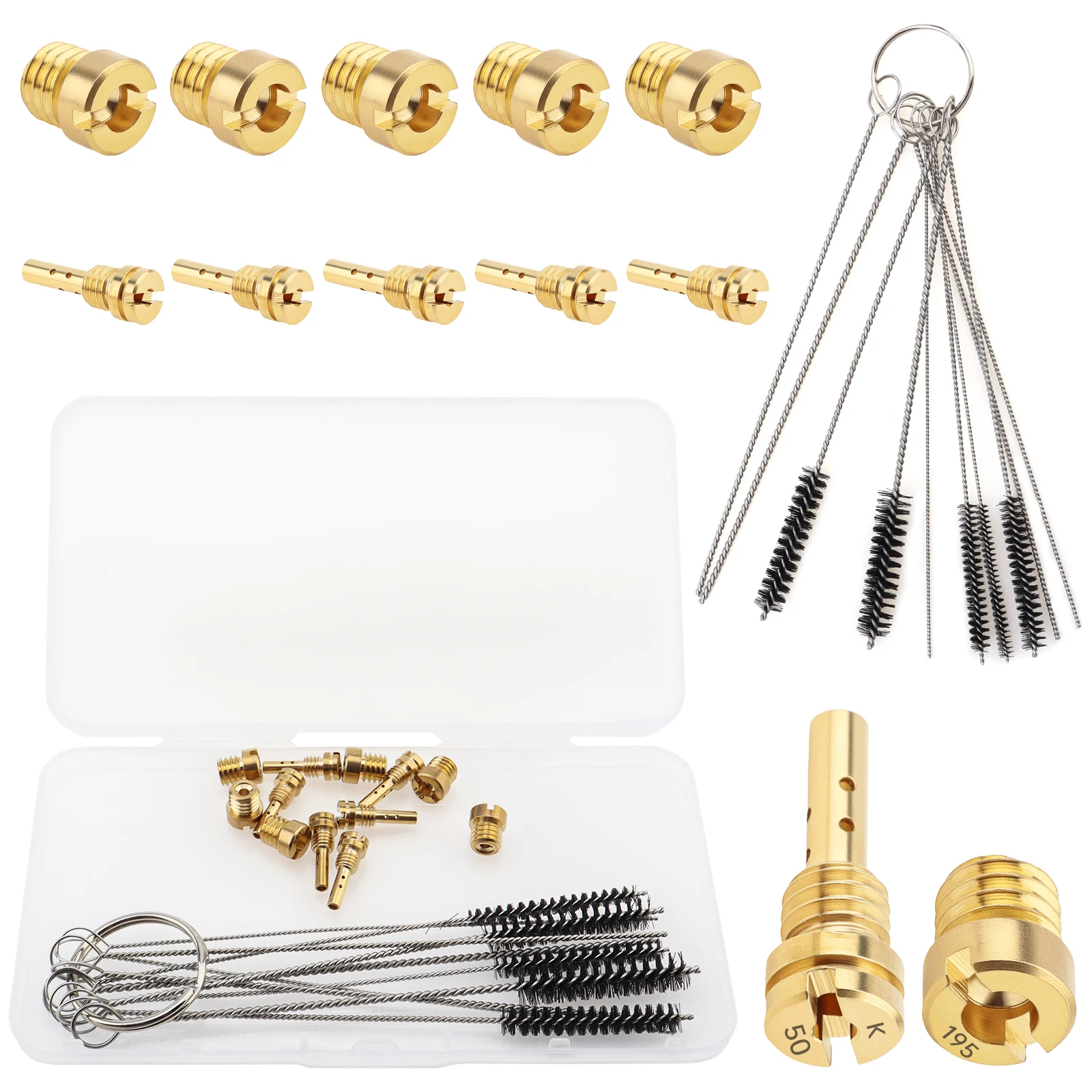 12pcs Brass Carburetor Main Jet and Slow Jet Kit Fit for Sportster Softail Touring XL883 XL1200 CV40 Carb Main Nozzle Pilot Jet