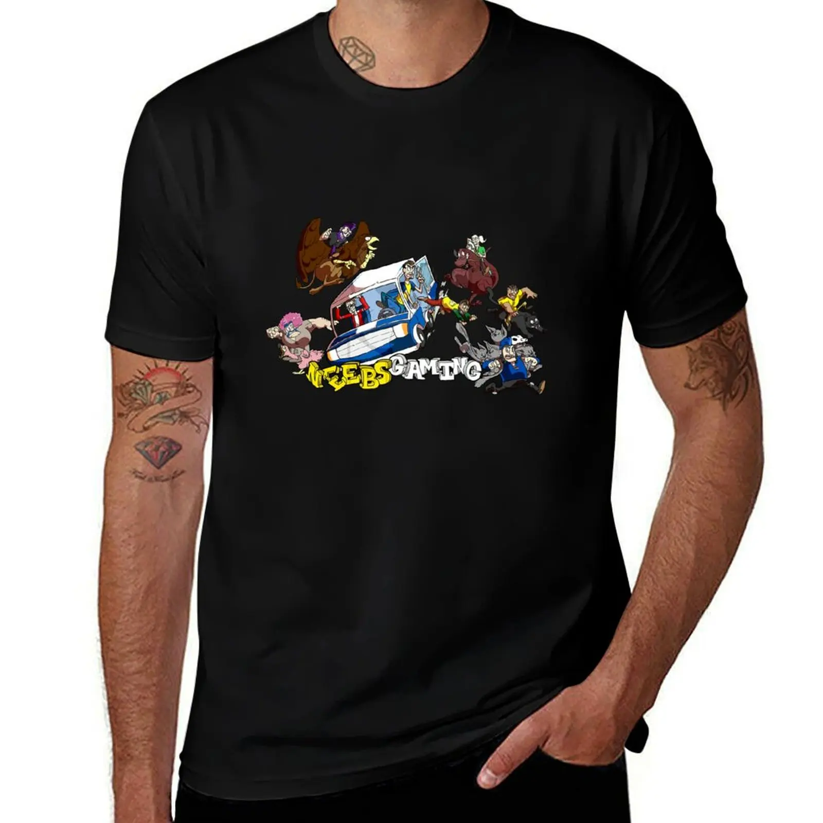 Neebs Gaming Car T-Shirt Basic Solid Color Short Sleeve Cotton Top