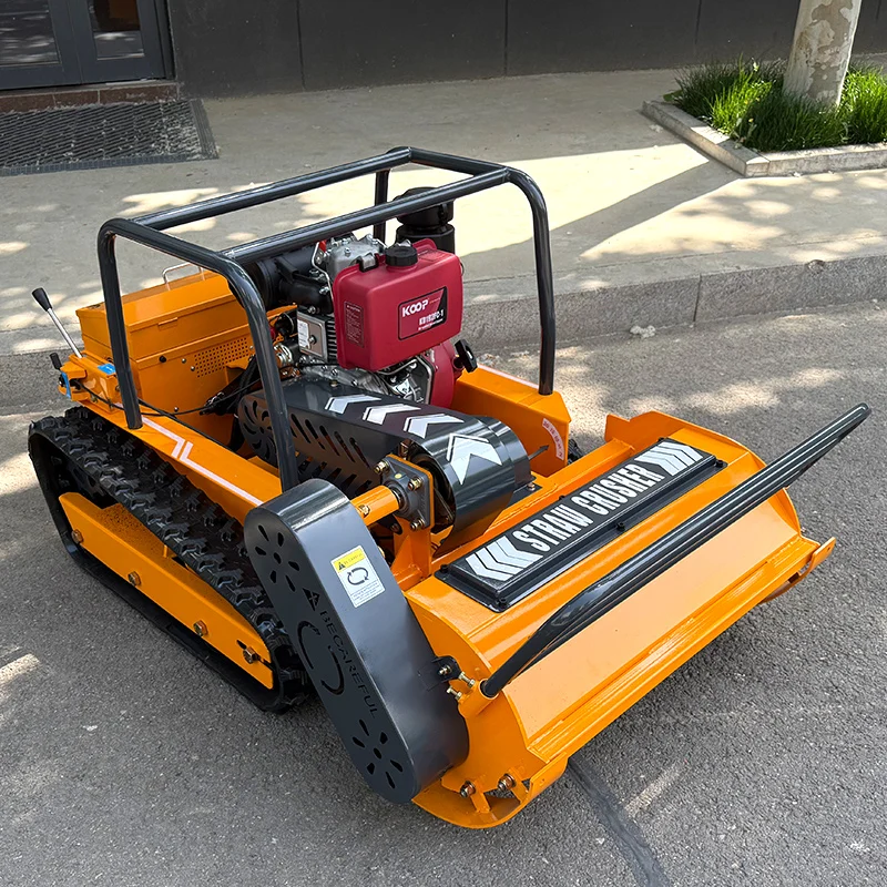 Customized Hot Selling CE Certified Remote Control Crawler Brush Cutter Grass Mini Robot Flail Lawn Mower