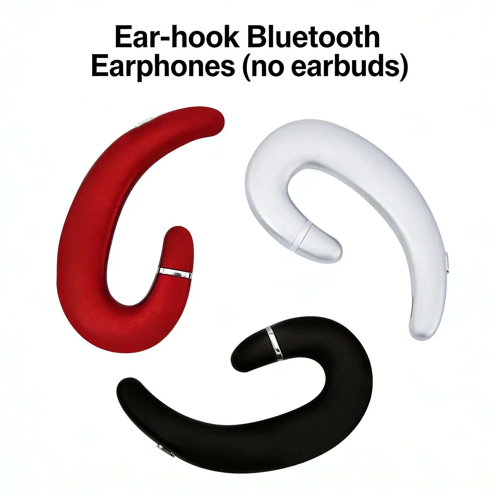 Open Ear Bone Conduction Single Bluetooth Earhook Headset Comfort Handsfree Stereo Earphones For Driving Business Gym Outdoor