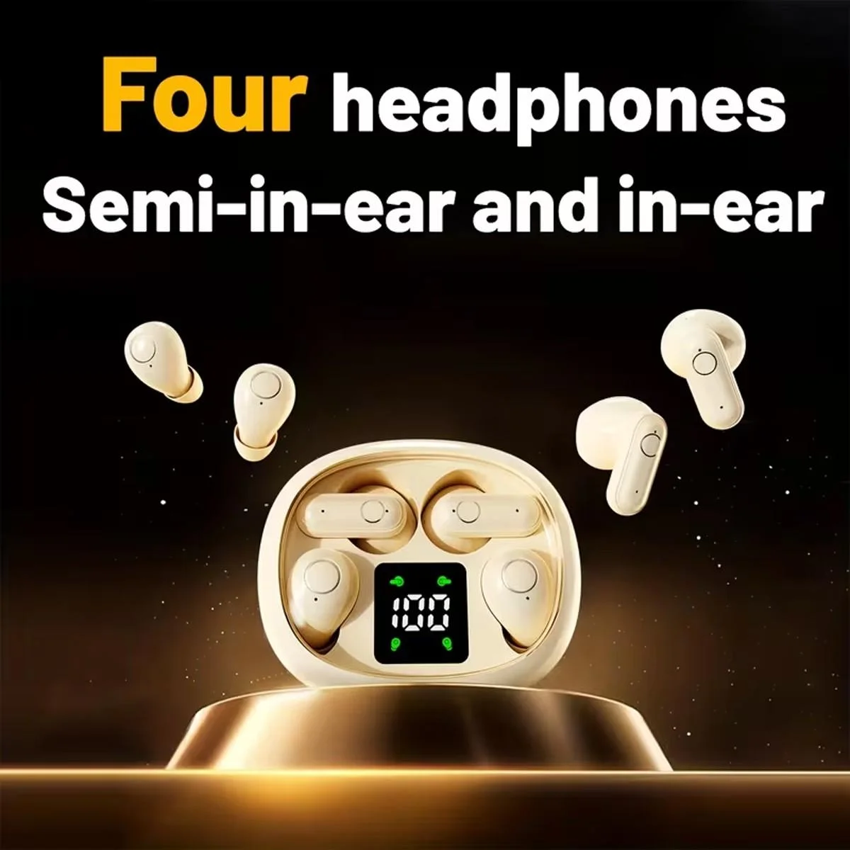 New 2 Pairs Mini Wireless Bluetooth Headphones Comfortable Stereo Waterproof Headsets Sleep Sports Work Earphones Set With Mic