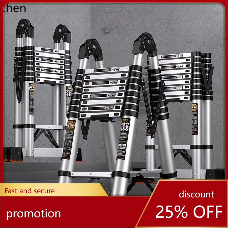 HXL Aluminum Alloy A-Frame Ladder Telescopic Folding Multi-Functional Thickened Lifting Stair Ladder