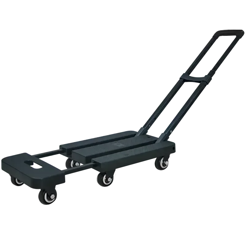 high-quality Single Silent 200kg Heavy Telescopic Dolly Luggage Truck PP10A/6 Folding Transport Platform Trolley multifunctional