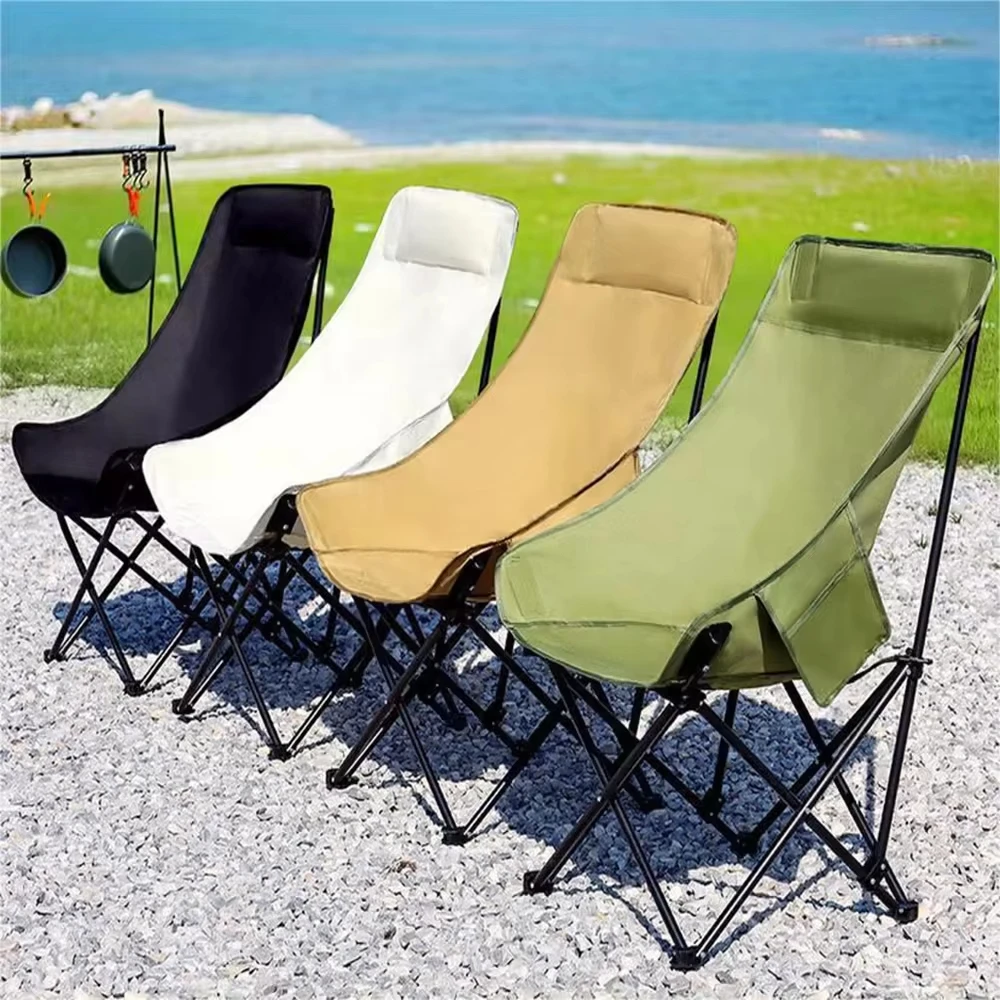 High Back Chair Outdoor Folding Camping Chair Multifunctional Household Portable Fishing Stool Wider Folding Chair