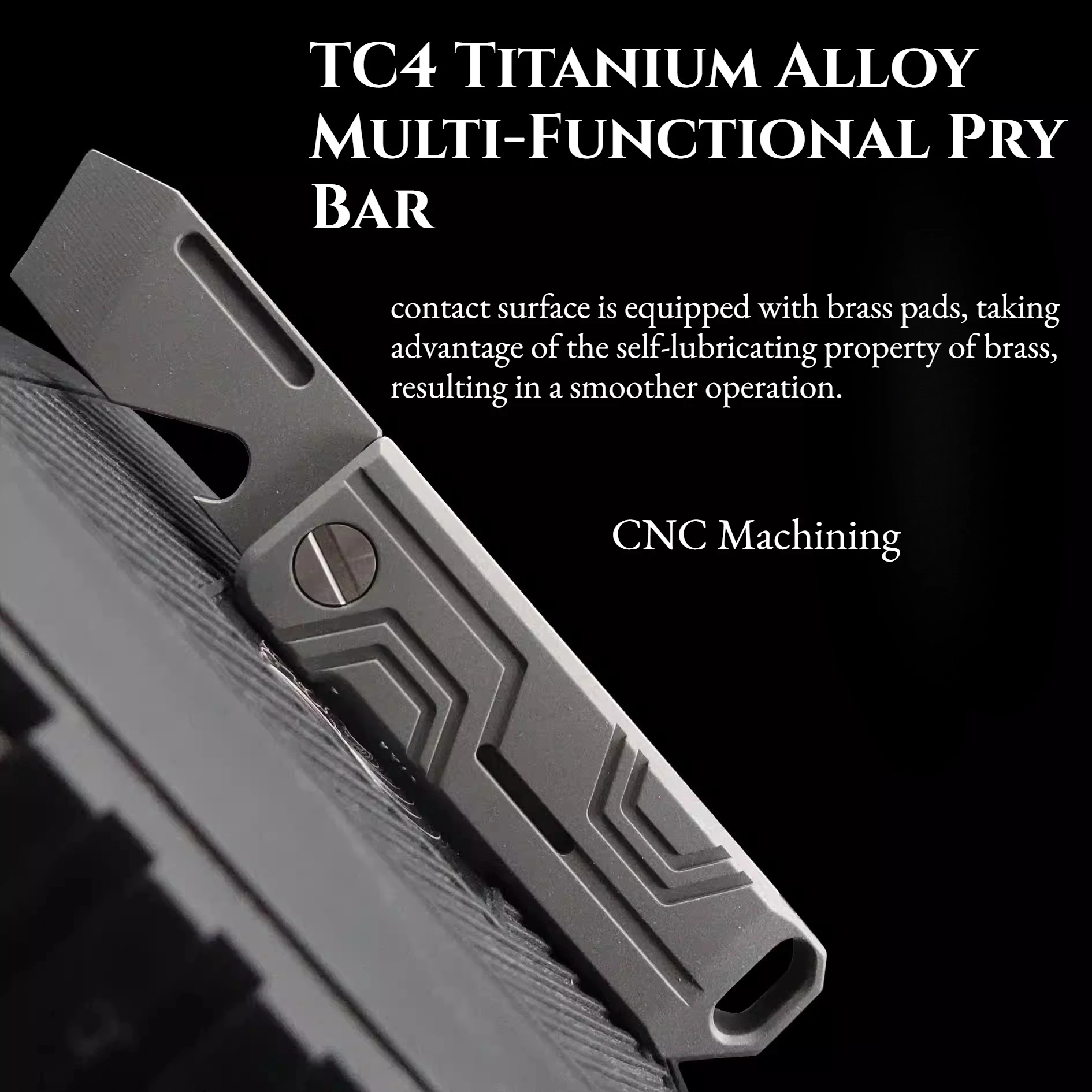 TC4 Titanium Alloy 304 Stainless Steel Folding Pry Bar Outdoor Self-defense Emergency EDC Multi-functional Portable Tool