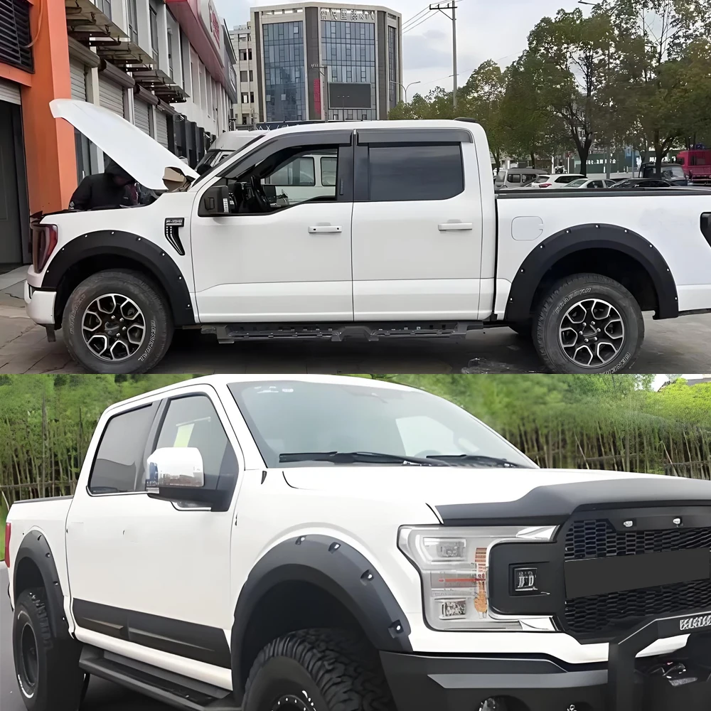 Fender Flares For Ford F150 F-150 2018 2019 2020 2021 2022 Arch Wheel Eyebrow Protector Mudguard Sticker Door guard Trim Strip