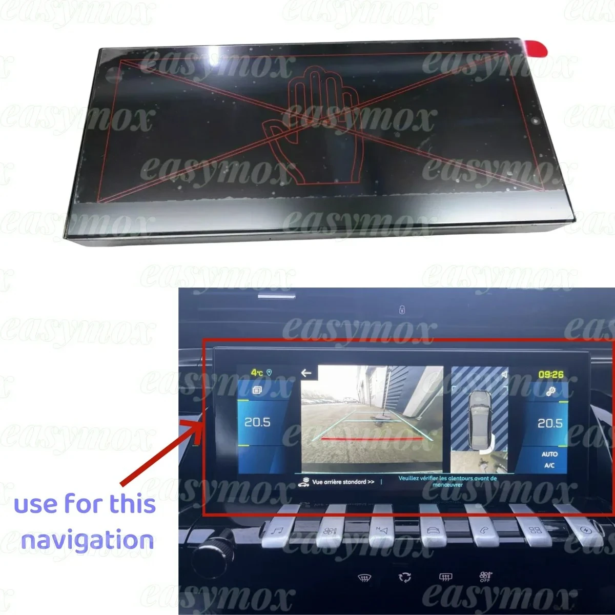 9817435380 LCD DISPLAY 10 Inch for Peugeot 508 2019 2020 2021 2022 Navigation GPS Multimedia Information Screen