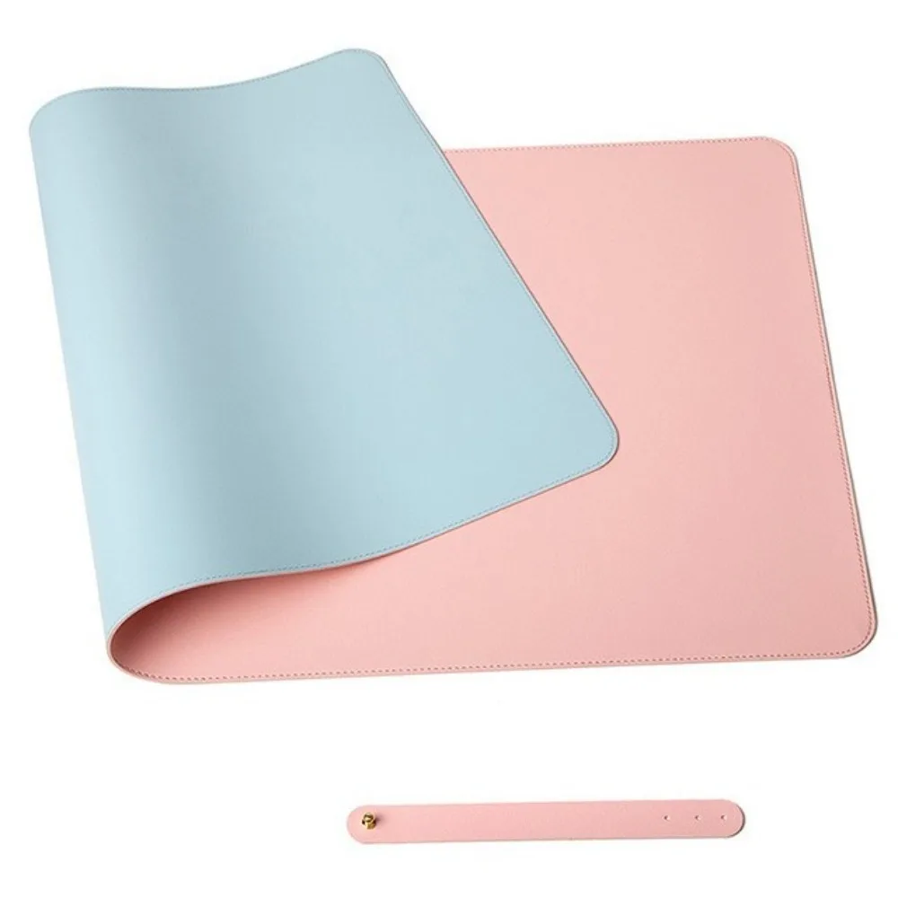 Table Protector PU Leather Double Side Desk Mat Waterproof Anti-Slip Foldable Mouse Pad Collapsible Soft Writing Mat Nail Studio