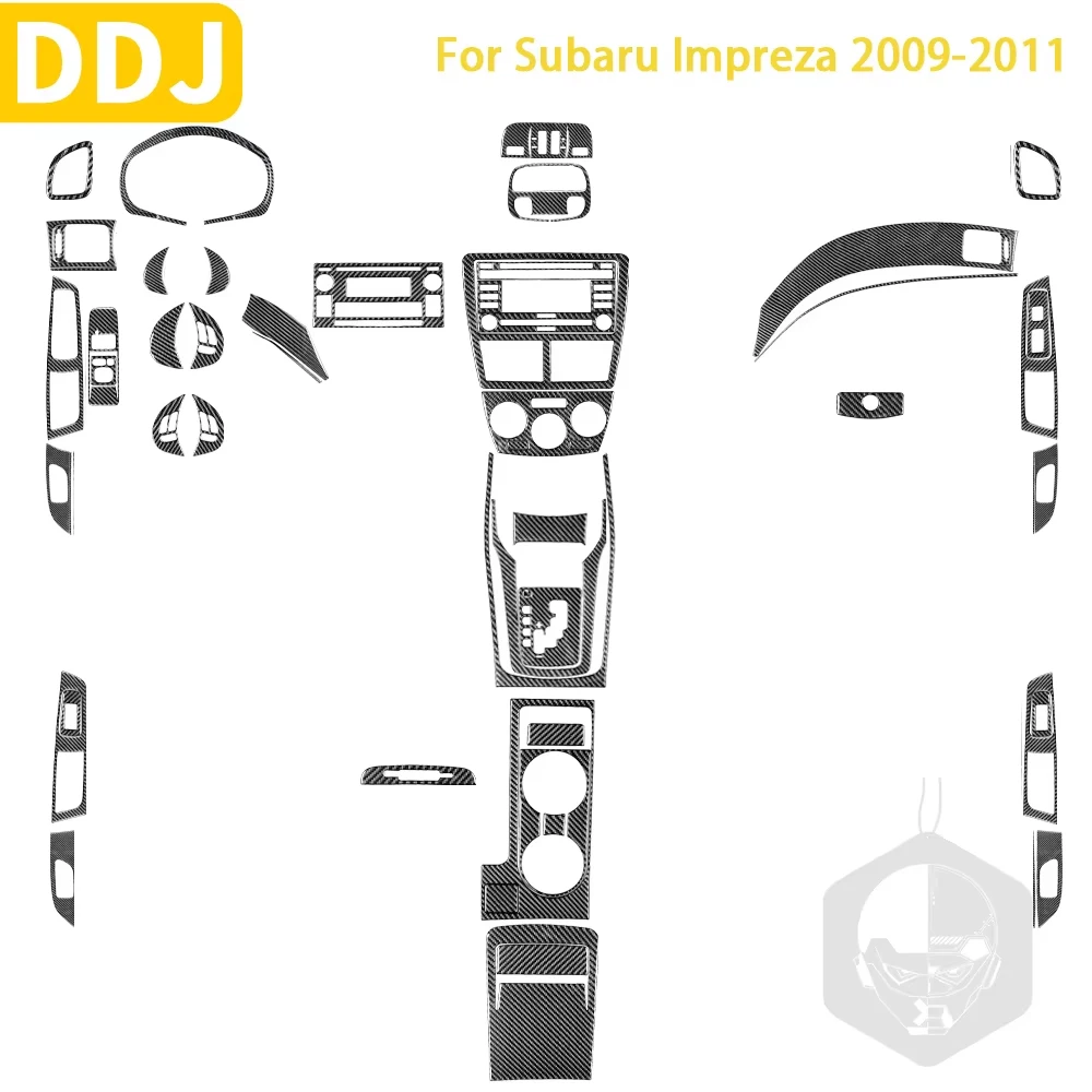 For Subaru Impreza 2009 2010 2011 Accessories Carbon Fiber Car Interior Gear Cuphold Panel CD Air Outlet Cover Trim Sticker