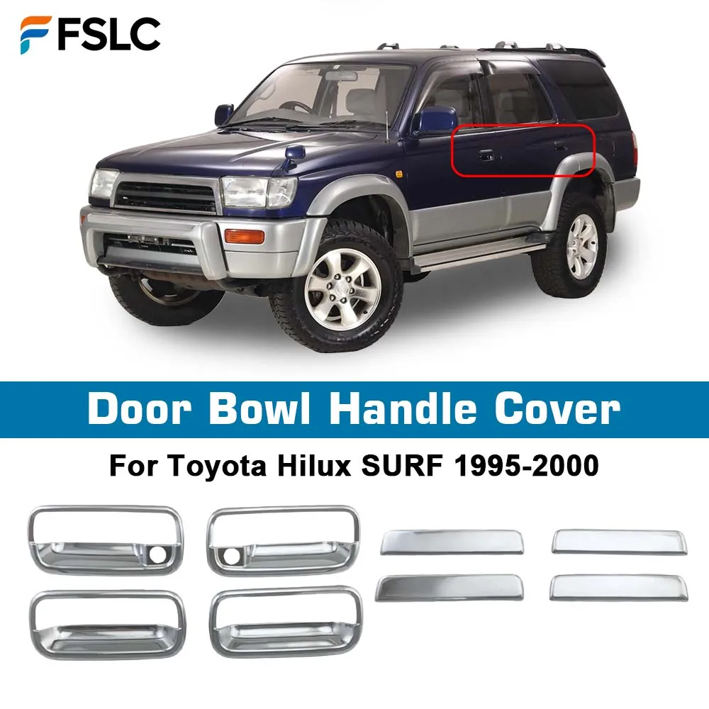 Door Handle Bowl Covers For Toyota Hilux SURF 1996 1997 1998 1999 2000 2001 ABS Chrome Car Accessories Plated Trim Paste Style