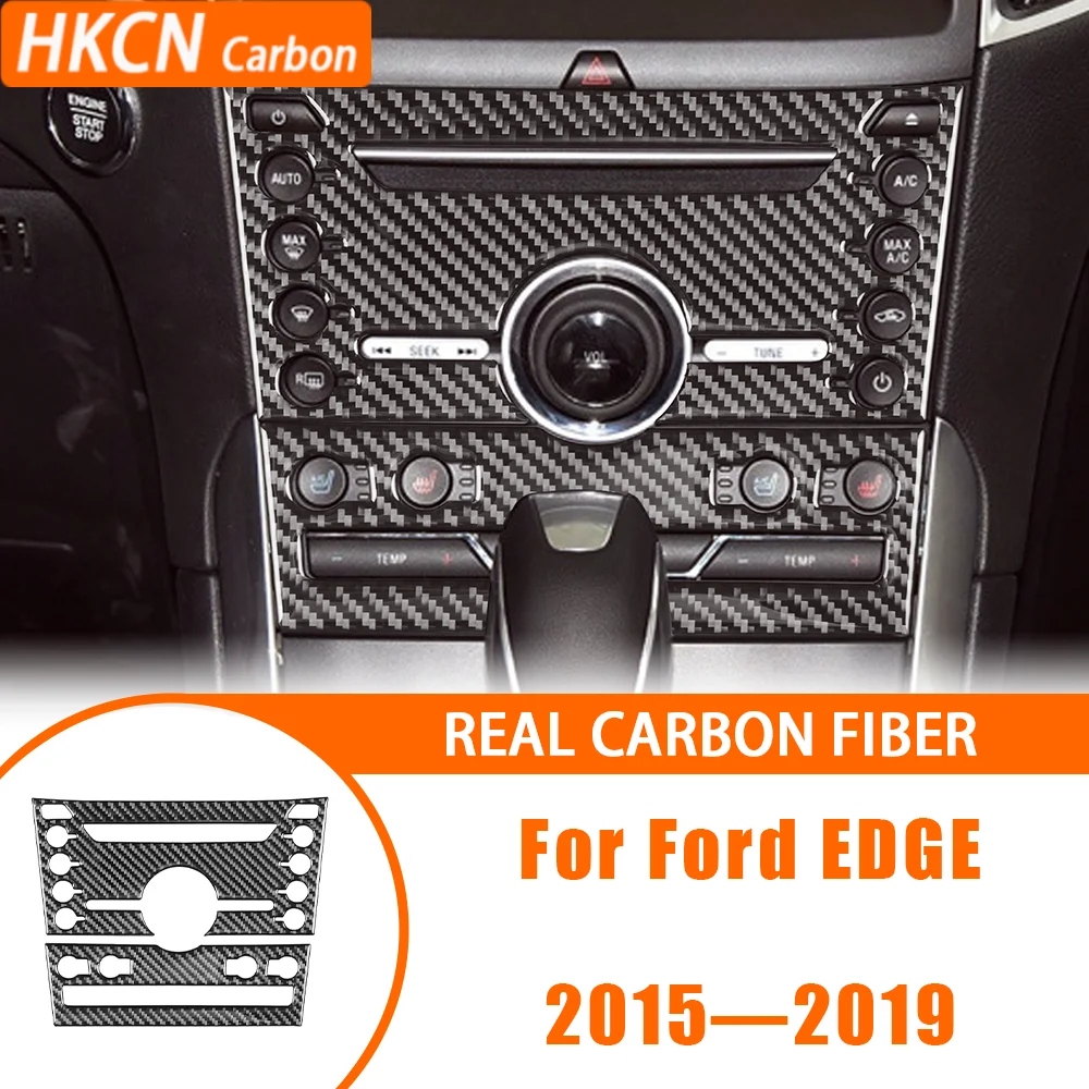 Suitable for Ford EDGE 2015—2019 Carbon Fiber Car Accessories Central Console Control Panel Decoration Cover Trim Sticker