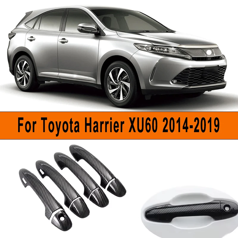 Car Door Handle Covers Trim Overlay Styling Sticker Auto Exterior Accessories For Toyota Harrier XU60 2014-2019 2018 2017 2016