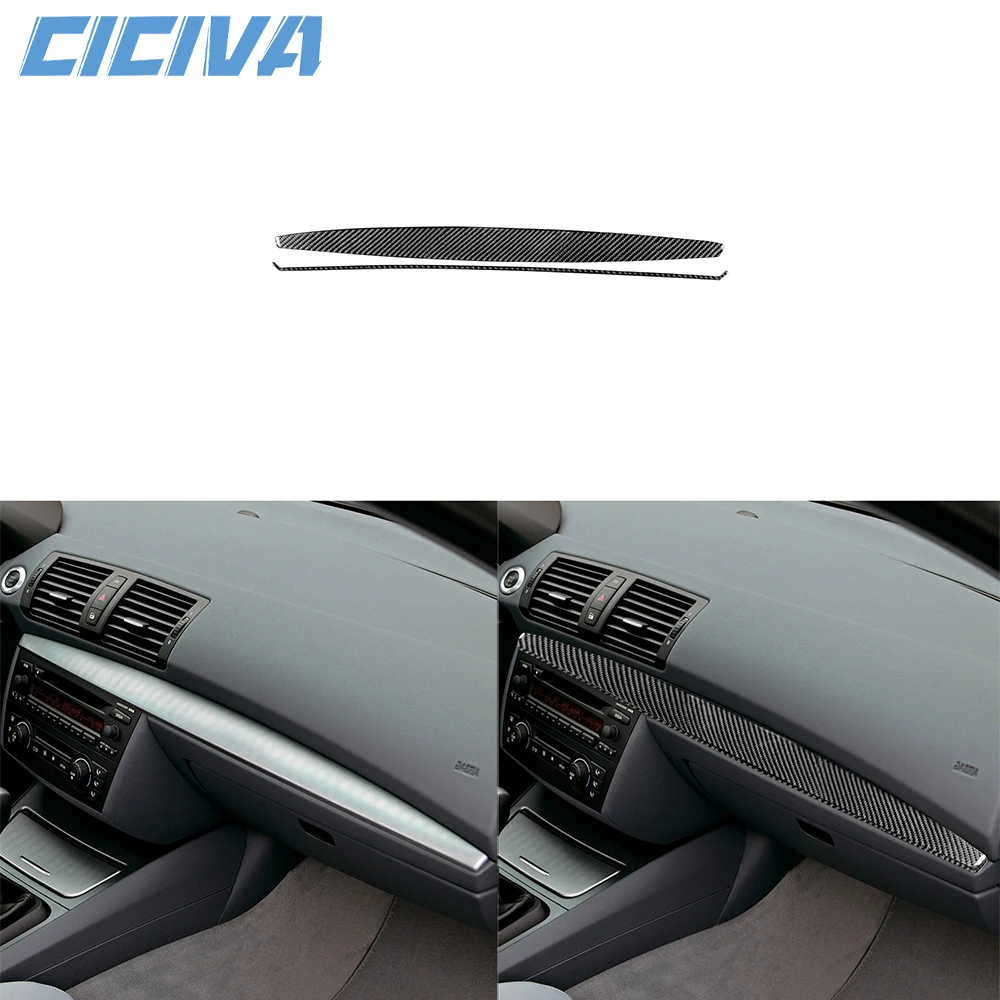 For BMW 1 Series E81 E82 E87 E88 2008-2013 Carbon Fiber Co-driver Instrument Panel strip Car inside Trim Accessories Sticker